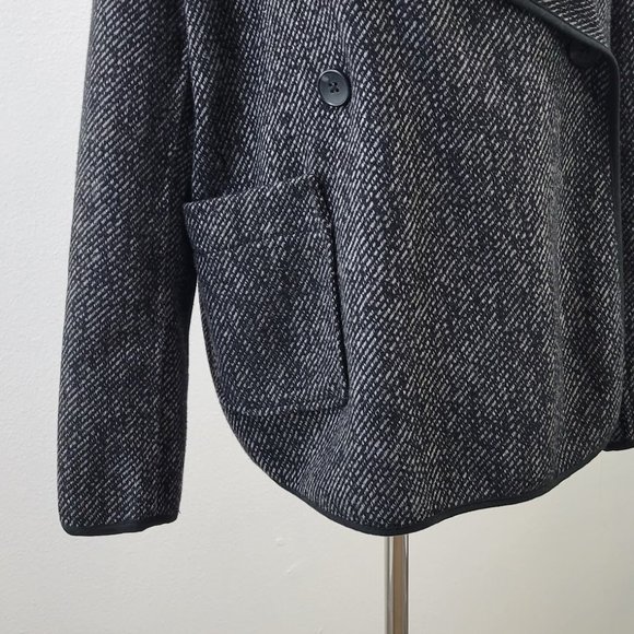 LUCKY BRAND Collection Drape Front coat black Sz M - Picture 4 of 9